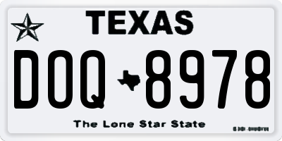 TX license plate DOQ8978