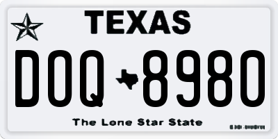 TX license plate DOQ8980