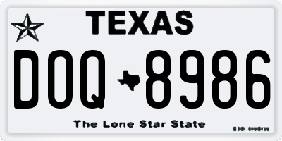 TX license plate DOQ8986
