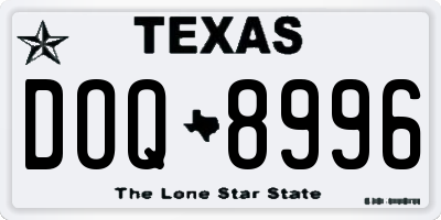 TX license plate DOQ8996
