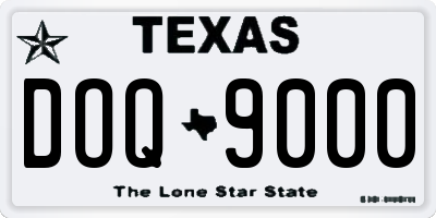 TX license plate DOQ9000