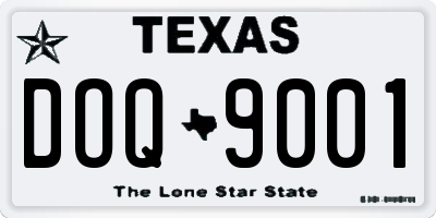 TX license plate DOQ9001