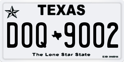 TX license plate DOQ9002