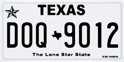 TX license plate DOQ9012