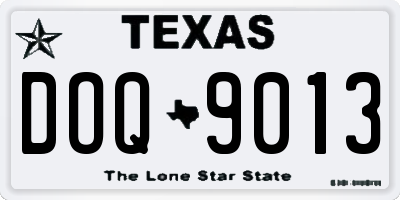 TX license plate DOQ9013