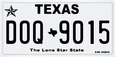 TX license plate DOQ9015