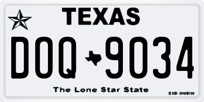 TX license plate DOQ9034