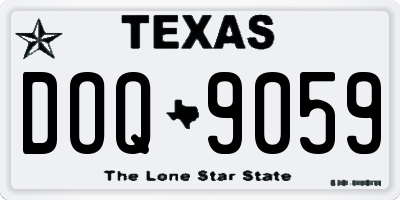 TX license plate DOQ9059