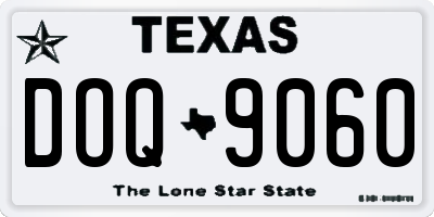 TX license plate DOQ9060