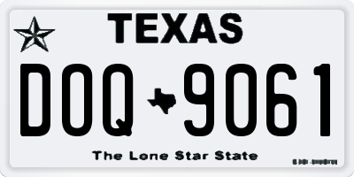 TX license plate DOQ9061
