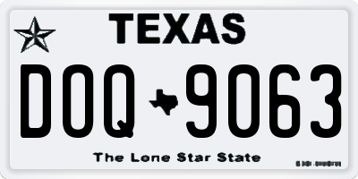 TX license plate DOQ9063