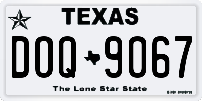 TX license plate DOQ9067