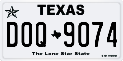 TX license plate DOQ9074
