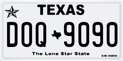 TX license plate DOQ9090