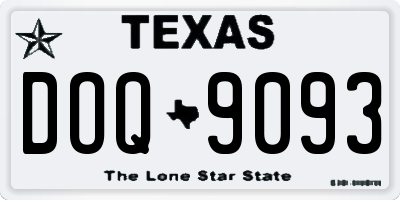TX license plate DOQ9093