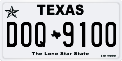 TX license plate DOQ9100