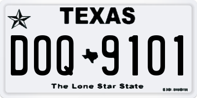 TX license plate DOQ9101