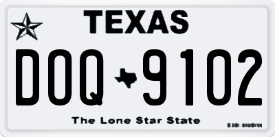 TX license plate DOQ9102