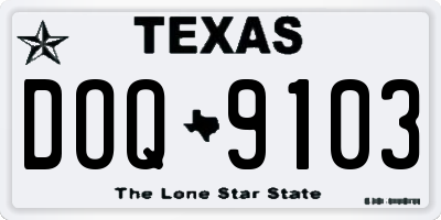 TX license plate DOQ9103