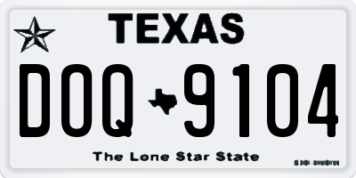 TX license plate DOQ9104