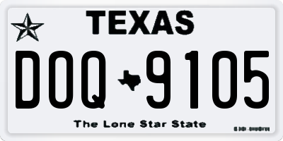 TX license plate DOQ9105