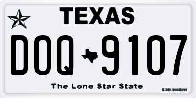 TX license plate DOQ9107