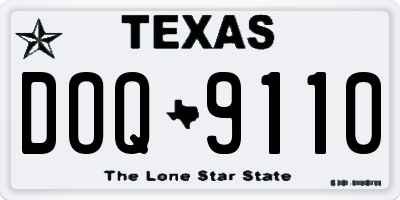 TX license plate DOQ9110