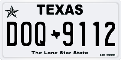 TX license plate DOQ9112