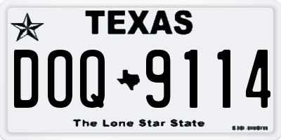TX license plate DOQ9114