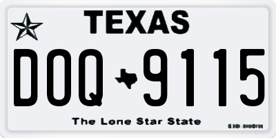 TX license plate DOQ9115