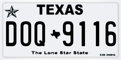TX license plate DOQ9116