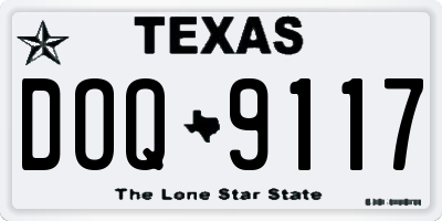 TX license plate DOQ9117
