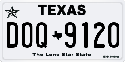 TX license plate DOQ9120