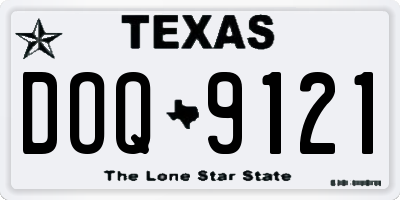 TX license plate DOQ9121