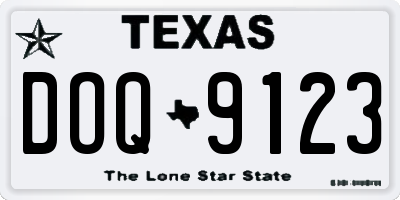 TX license plate DOQ9123