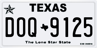 TX license plate DOQ9125