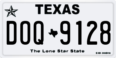 TX license plate DOQ9128