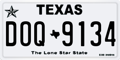 TX license plate DOQ9134
