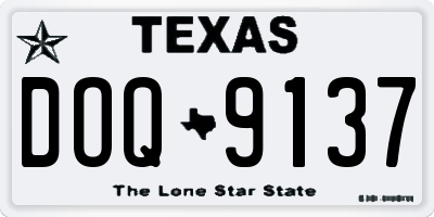 TX license plate DOQ9137