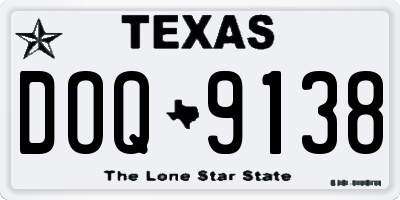 TX license plate DOQ9138