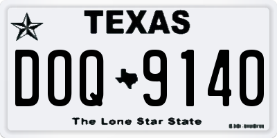 TX license plate DOQ9140