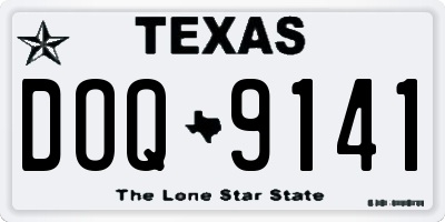 TX license plate DOQ9141