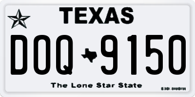 TX license plate DOQ9150