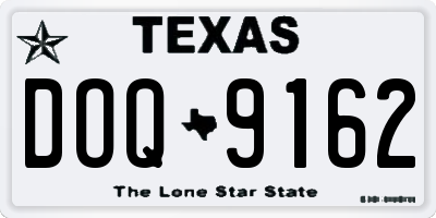 TX license plate DOQ9162