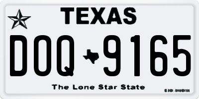TX license plate DOQ9165