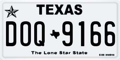 TX license plate DOQ9166