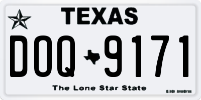 TX license plate DOQ9171