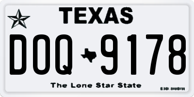 TX license plate DOQ9178