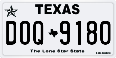 TX license plate DOQ9180