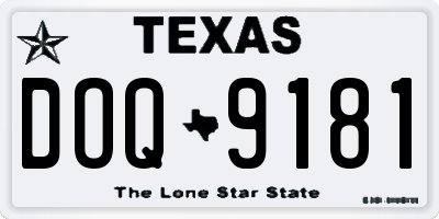 TX license plate DOQ9181